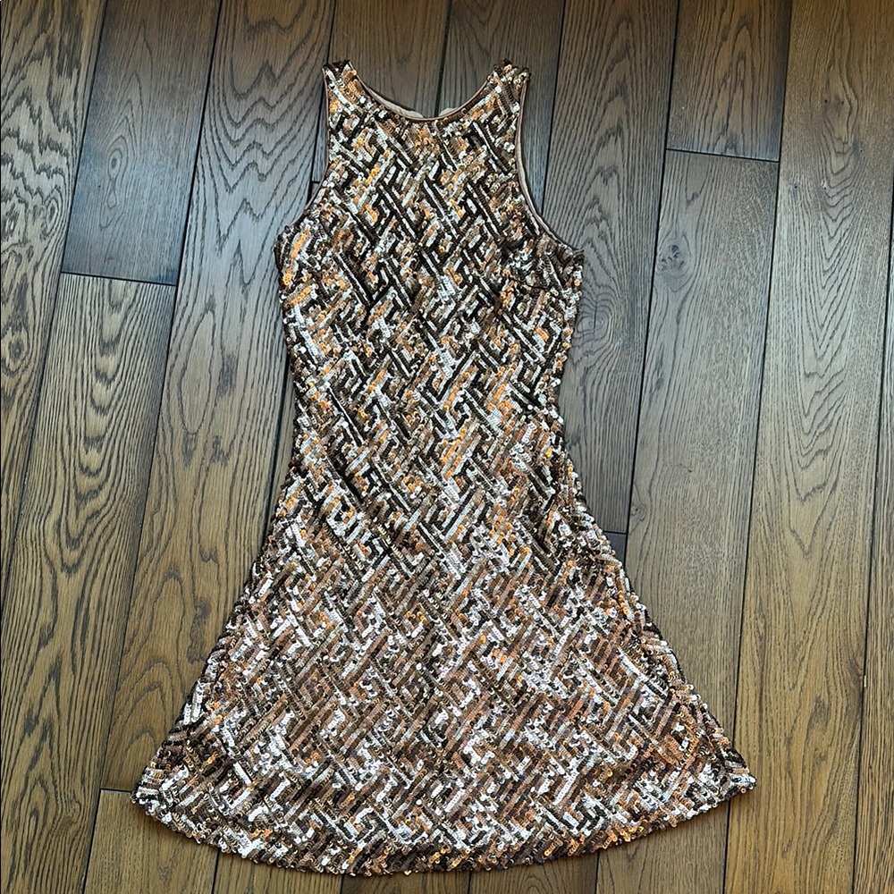 Dress the Population Copper sequin dress